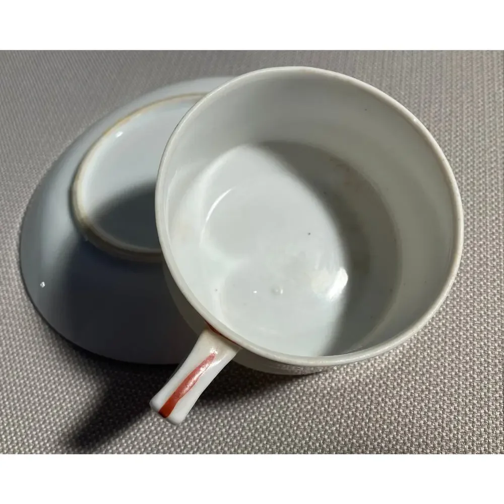 Fall‎ Demitasse Tea Cup & Saucer Hand painted  Leaves OCCUPIED JAPAN